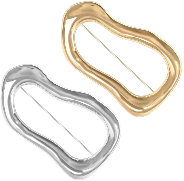 Main image of 2 PCS Irregular Geometric Brooches Minimalist Gold Large Pins for Women | Vintage Unique Irregular Geometric Brooch Vintage Inspired Dual Versatile Statement for Sweater Hat Scarf Suit Dress Clothes