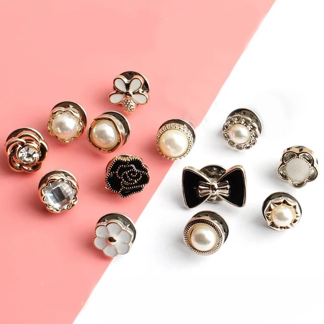 Alt view image 3 of 7 - Women Shirt Brooch Pins 20Pcs Mini Cover Up Enamel Safety Lapel Pins Buttons Sweater Shawl Clips for Coat Dress Clothes Decoration