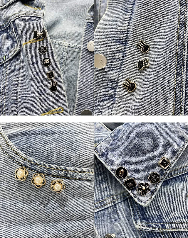 Alt view image 5 of 7 - Women Shirt Brooch Pins 20Pcs Mini Cover Up Enamel Safety Lapel Pins Buttons Sweater Shawl Clips for Coat Dress Clothes Decoration