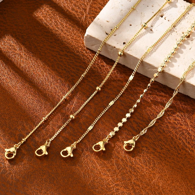 Alt view image 6 of 6 - Gold Bracelets for Women, 14K Gold Plated Stackable Bracelet Stack Set Adjustable Charm Paperclip Chain Snake Link Layered Waterproof Jewelry Sets Gifts