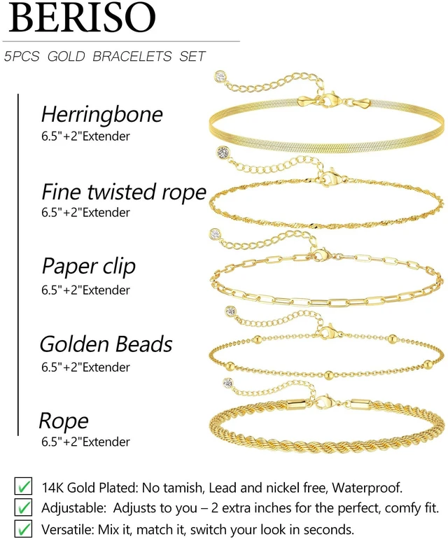 Alt view image 4 of 7 - Gold Bracelets for Women, Elegant Adjustable 14K Gold Plated Bracelet for Women Dainty Gold Bracelet for Everyday Wear Gifts for Womens
