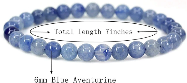 Alt view image 2 of 4 - Blue Aventurine 6mm Round Beads Stretch Crystal Bracelet | Natural Gemstone, Handmade Gifts for Women, Healing Crystal Round Beaded Stretch Bracelets, Unisex Jewelry for Women and Men