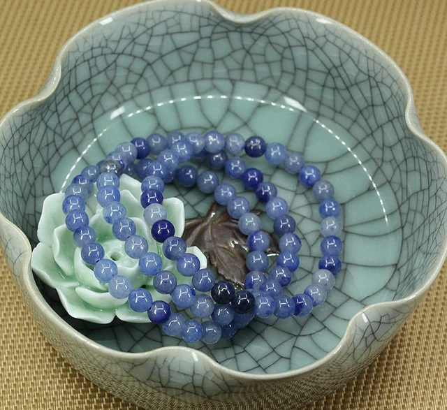 Alt view image 3 of 4 - Blue Aventurine 6mm Round Beads Stretch Crystal Bracelet | Natural Gemstone, Handmade Gifts for Women, Healing Crystal Round Beaded Stretch Bracelets, Unisex Jewelry for Women and Men