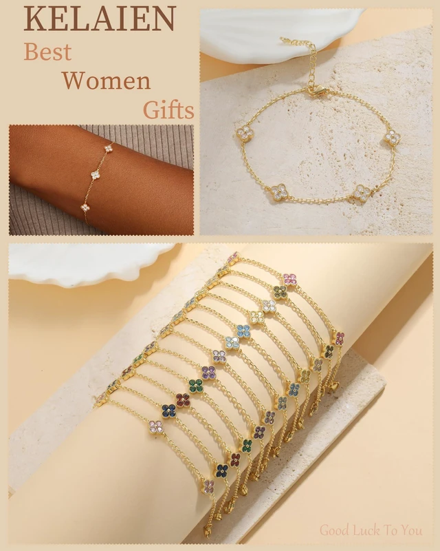 Alt view image 4 of 6 - Gold Bracelet Dainty 14K Gold Plated Cute Friendship Stackable Bracelets for Women No Tarnish Trendy Charm Best Friend Bracelet Stack For Birthday Jewelry