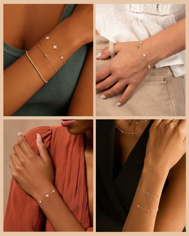 Alt view image 6 of 6 - Gold Bracelet Dainty 14K Gold Plated Cute Friendship Stackable Bracelets for Women No Tarnish Trendy Charm Best Friend Bracelet Stack For Birthday Jewelry