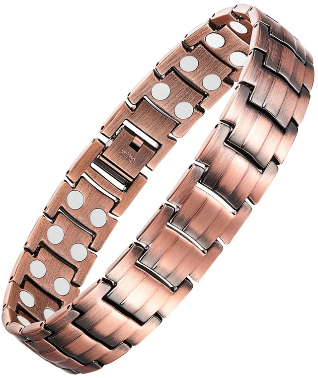 Main image of Men's Copper Magnetic Bracelet Elegant 99.99% Solid Copper Bracelets with Double-Row Strong Magnets,Magnetic Jewelry