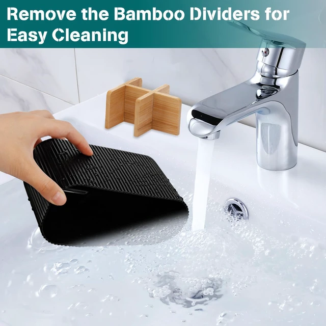 Alt view image 4 of 7 - Black Toothbrush Holder, 5 Slots Bathroom Organizers and Storage | Bamboo Toothbrush Holder, Kids Electric Toothbrush Holder and Toothpaste Storage for Bathroom Sink Organizer