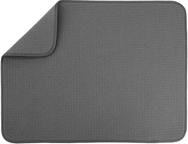 Main image of Dish Drying Mat, 18" x 24", XL, Charcoal Grey | Absorbent Microfiber, Extra Large Kitchen Counter Mat for Dishes, Utensils, Pots and Pans, Machine Washable