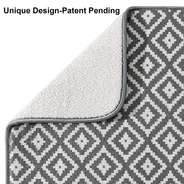 Alt view image 3 of 7 - Dish Drying Mat for Kitchen Counter,Microfiber Machine Washable Dishes Matt | 2 Pack Ultra Absorbent,Quick-Dry Microfiber Dishes Drainer Mats by Large Loads,19.2 by 15.8 Inch(Rhombus)