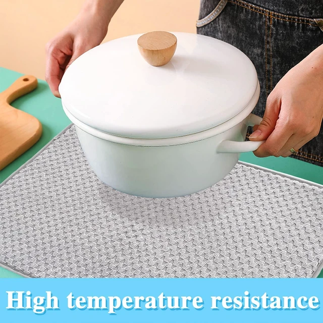 Alt view image 7 of 7 - 2 Pack Microfiber Dish Drying Mat,24*17 inch Absorbent Dish Drainer Kitchen Counter,Large Size Dish Drying Pad for Countertops,Sinks,Draining Racks(Gray)
