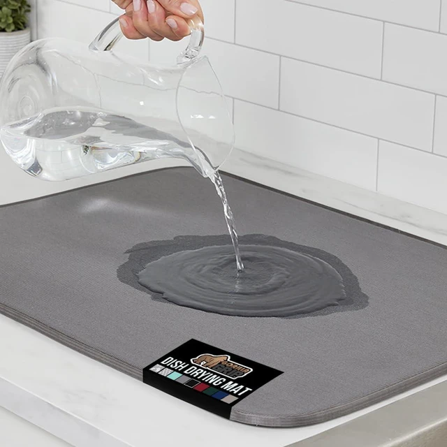 Main image of Ultra Absorbent Microfiber Dish Drying Mat, 18x24, Gray