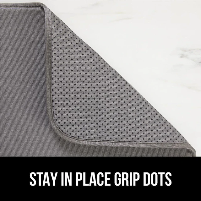 Alt view image 4 of 7 - Ultra Absorbent Microfiber Dish Drying Mat, 18x24, Gray