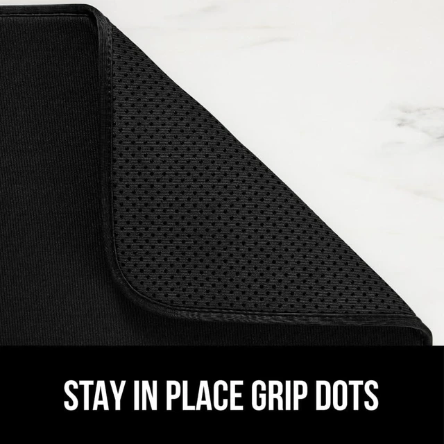 Alt view image 4 of 7 - Ultra Absorbent Microfiber Dish Drying Mat, 16x18, Gray | Quick Dry Thick Mesh, Slip Resistant Pad for Sink Dishes or Under Rack, Keep Kitchen Counters Clean, Machine Washable Mats