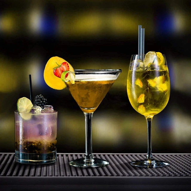 Alt view image 7 of 7 - 2 Pack Black Bar Mat, 18" x 12" Rubber Dish Drying Mat for Countertop, Non Slip Cocktail Service Spill Mats for Bartending, Coffee Bar Mats Accessories for Home Kitchen