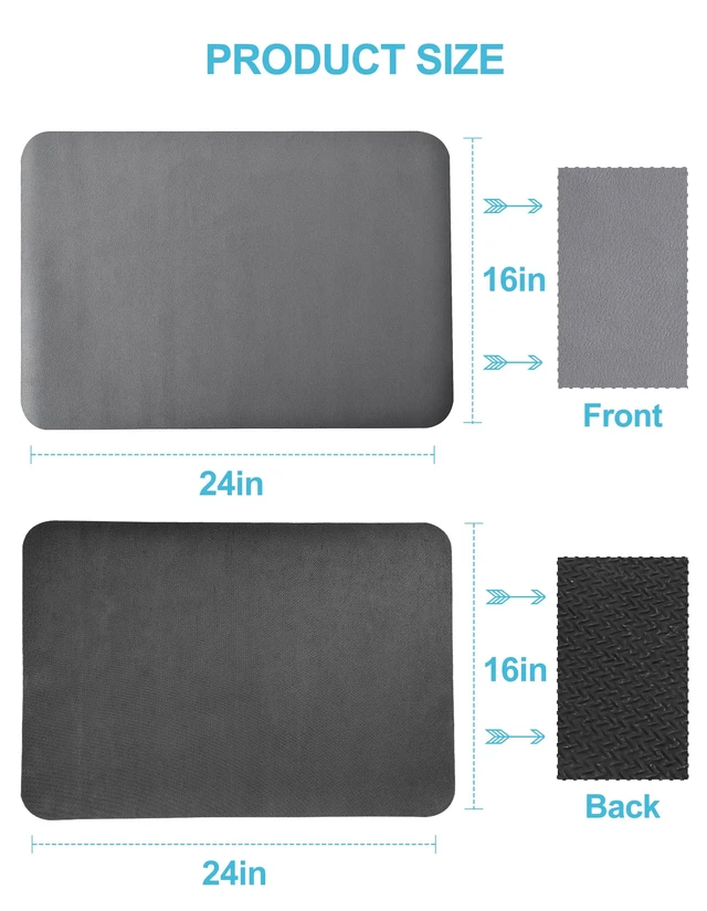 Alt view image 7 of 7 - Dish Drying Mat for Kitchen Counter, 16"x24" Pad with Rubber Backed (Grey) | Hide Stain Anti Absorbent for Kitchen Counter, Non-slip Drying Mat for Coffee Machine Dish Rack