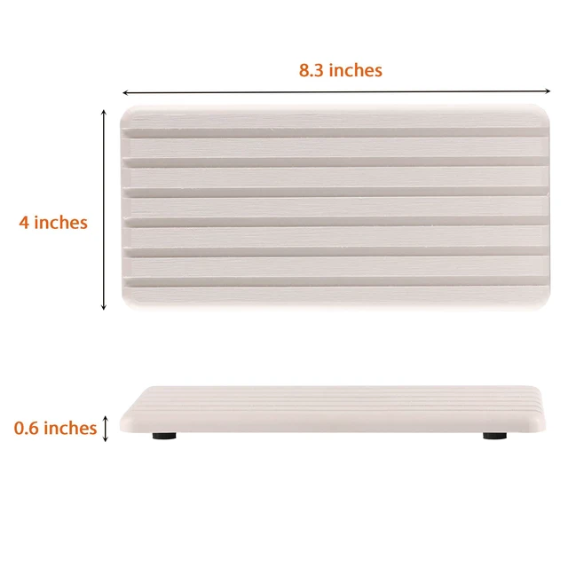 Alt view image 4 of 7 - 2 PCS Water Absorbent diatomite Coasters, 8.3" x 4" Water Absorbing Stone Tray for Sink, Stone Drying mat for Kitchen Counter, Stone soap Tray