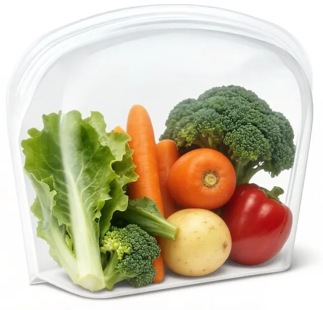 Main image of Reusable Silicone Food Storage Bag Extra Large 124oz Freezer Containers | Stand Up Sandwich Bags Leakproof for Oven, Microwave, Sous Vide for Meal Prep BBQ Camping Picnic Organization - 0.92 Gallons
