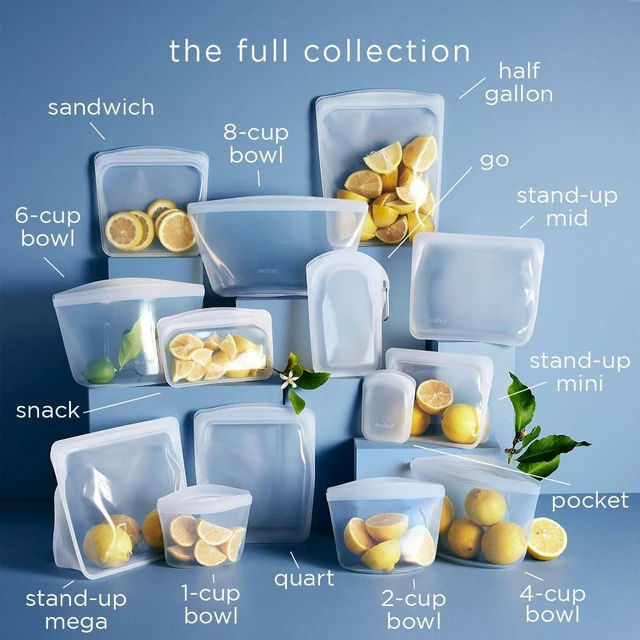 Alt view image 6 of 7 - Premium Reusable Silicone Food Storage Bag, Snack, Aqua, 12 oz | Food-Safe Silicone, BPA-Free, Leak-Free, Eco-Friendly, Freezer, Microwave, Dishwasher, Oven Safe, Meal Prep, Snack Bags