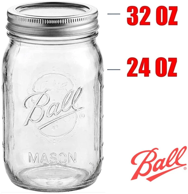 Alt view image 3 of 5 - Regular Mouth 32-Ounces Mason Jar with Lids and Bands, Clear,(Pack Of 2)