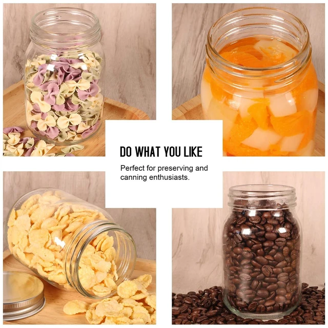 Alt view image 5 of 7 - Glass Mason Jars, 16oz Regular Mouth Canning Jar with Airtight Lids, 4 Pack | Small Sealing Containers, Glass Jars, Durable Clear Glass Material, for Food Storage, Overnight Oats, Meal Prep, Candy