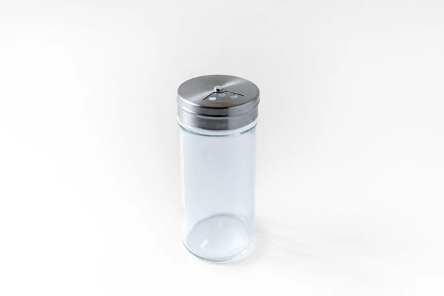 Main image of Glass Spice Jar With Stainless Steel Shaker Lid, 4 Ounce Clear Seasoning Shaker