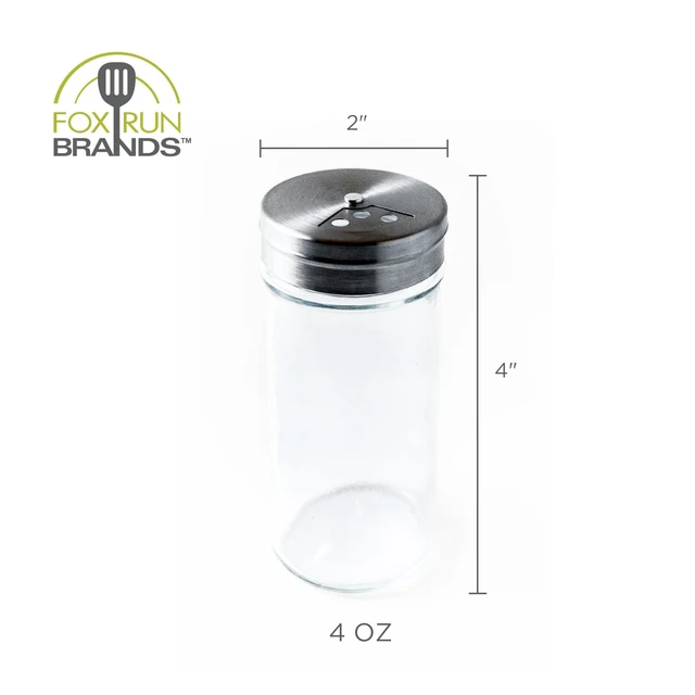 Alt view image 7 of 7 - Glass Spice Jar With Stainless Steel Shaker Lid, 4 Ounce Clear Seasoning Shaker