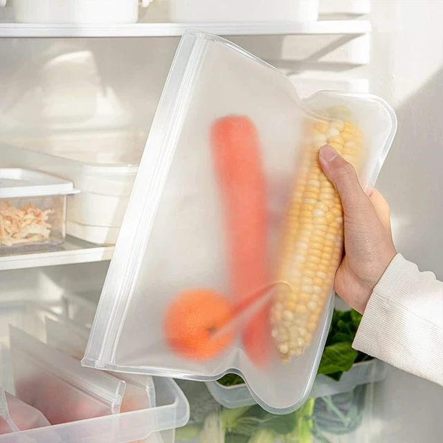 Alt view image 6 of 7 - 10 Pack Quart Freezer Bags, Reusable Food Storage Bags for Vegetable, Liquid, Snack, Meat, Sandwich, 8.46x7.28 Inch