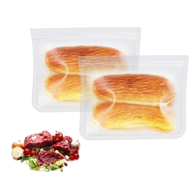 Alt view image 7 of 7 - 10 Pack Quart Freezer Bags, Reusable Food Storage Bags for Vegetable, Liquid, Snack, Meat, Sandwich, 8.46x7.28 Inch
