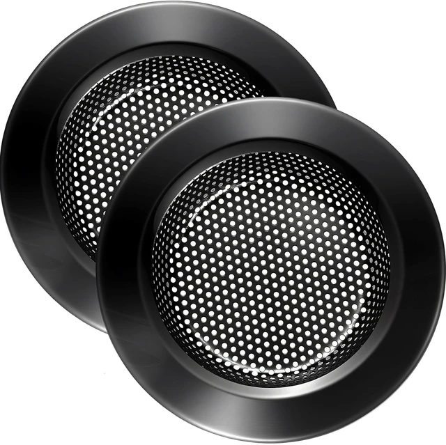Main image of Kitchen Sink Strainer Stainless Steel, Kitchen Sink Drain Strainer, Silver-Black Sink Strainers for Kitchen Sinks with Large Wide Rim 4.5" Diameter (2 PCS)
