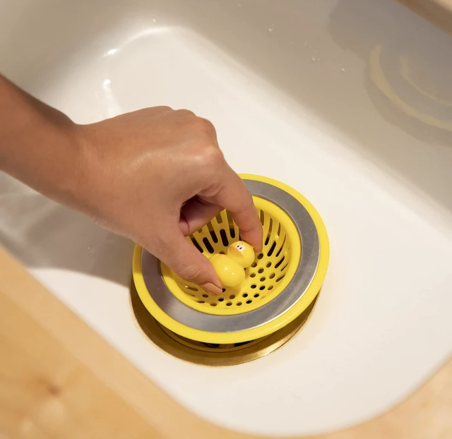 Alt view image 4 of 5 - Quack Kitchen Sink Strainer Basket Garbage Disposal Drain Cover, Duck | Fits All Standard Sinks, Keeps Unwanted Food Particles Out Kitchen Sink Drain, Measures 4.5 x 4.5