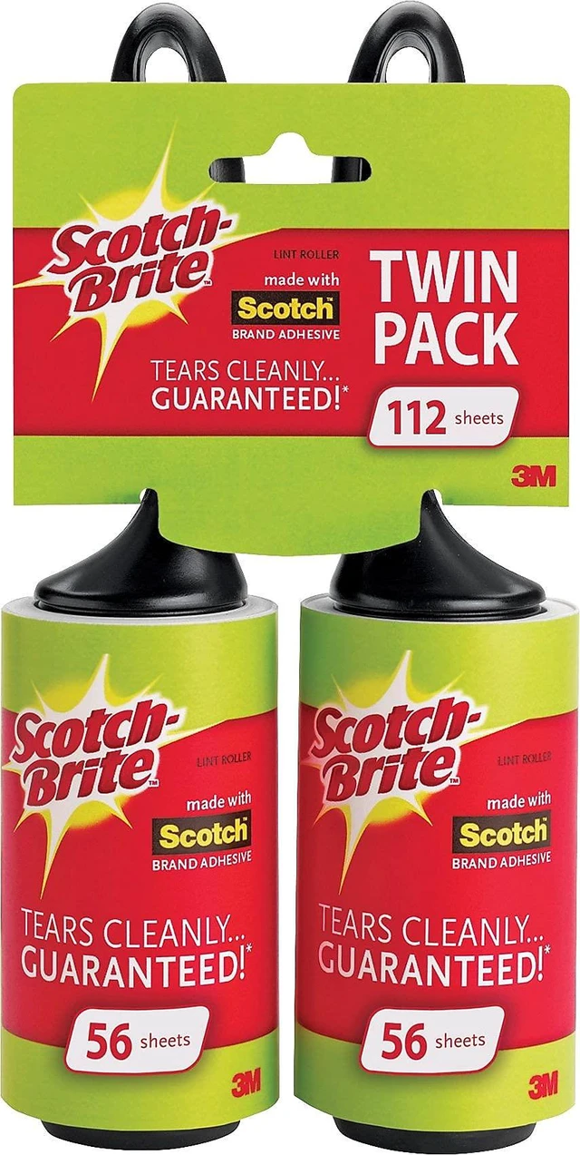Alt view image 2 of 7 - Scotch-Brite Lint Roller, Works Great On Pet Hair, 2 Rollers, 56 Sheets Per Roller, 112 Sheets Total