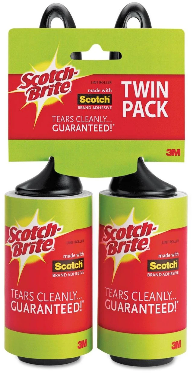 Main image of Scotch-Brite Lint Roller, Works Great On Pet Hair, 2 Rollers, 56 Sheets Per Roller, 112 Sheets Total