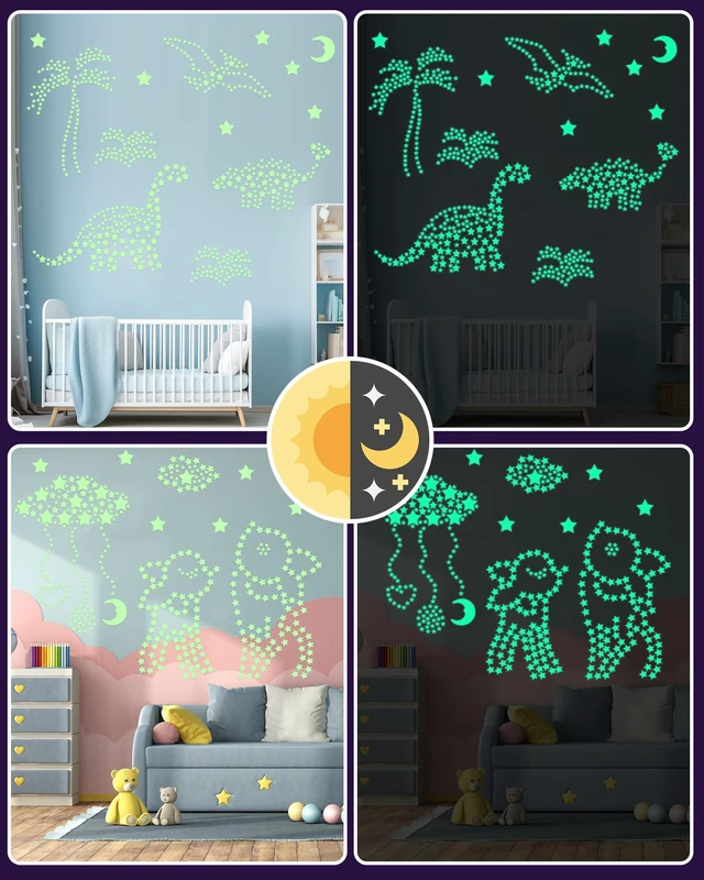 Alt view image 3 of 7 - 201 Pcs Glow in The Dark Stars Stickers, Boys Room Bedroom Ceiling Decor | Boys Girls Room Decor, Stars for Ceiling, Stocking Stuffers for Kids 8-12, Wall Stickers, Star Stickers, Ceiling Decor