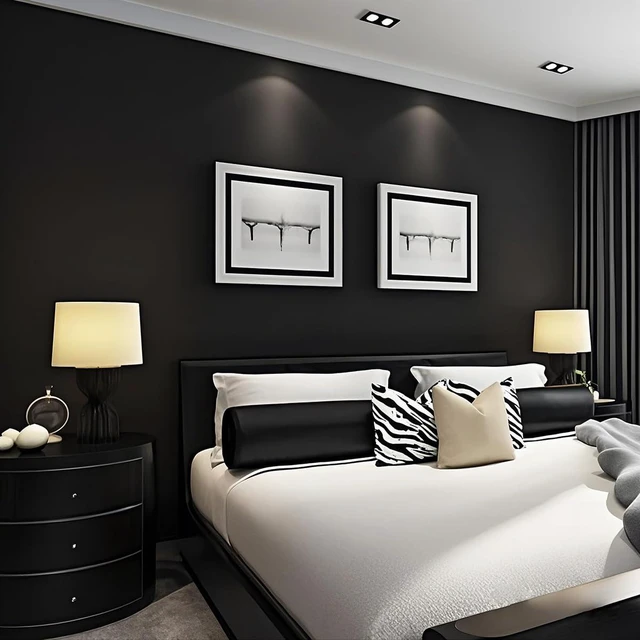Alt view image 3 of 7 - Peel and Stick Wallpaper Black Contact Paper for Cabinets and Drawers | 15.7" x 118" Removable Wall Paper Self Adhesive Vinyl Film Roll Easy to Apply Bathroom Home Decor Counter Top Covers