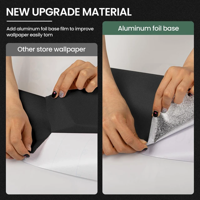 Alt view image 7 of 7 - Peel and Stick Wallpaper Black Contact Paper for Cabinets and Drawers | 15.7" x 118" Removable Wall Paper Self Adhesive Vinyl Film Roll Easy to Apply Bathroom Home Decor Counter Top Covers