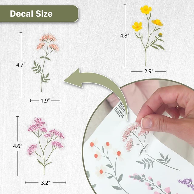 Alt view image 5 of 7 - Pastel Wildflower Wall Decals - Set of 37 Peel & Stick Botanical Flower Stickers for Bedroom, Nursery & Living Room - Removable Yellow, Pink & Purple Floral Wall Decor