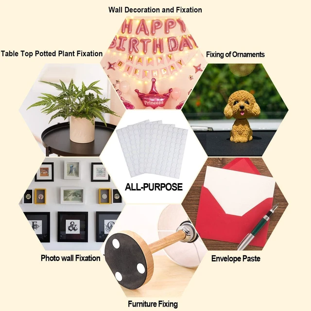 Alt view image 5 of 7 - 280Pcs Sticky Dot Stickers Clear Putty Sticky Tack for Decoration | 20mm Glue Putty, No Trace,Waterproof Tabs Transparent Adhesive Poster Tape for Wall Decor Photos Party Balloons Crafts