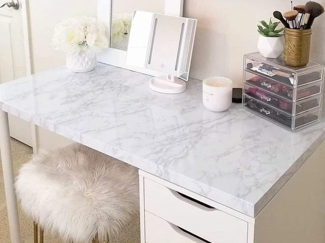 Alt view image 2 of 6 - Marble Peel and Stick Wallpaper Kitchen Countertop & Cabinets Contact Paper | 17.7 inch x 78.7 inch Granite Wall Paper for Old Furniture Self Adhesive and Removable Easy to Apply