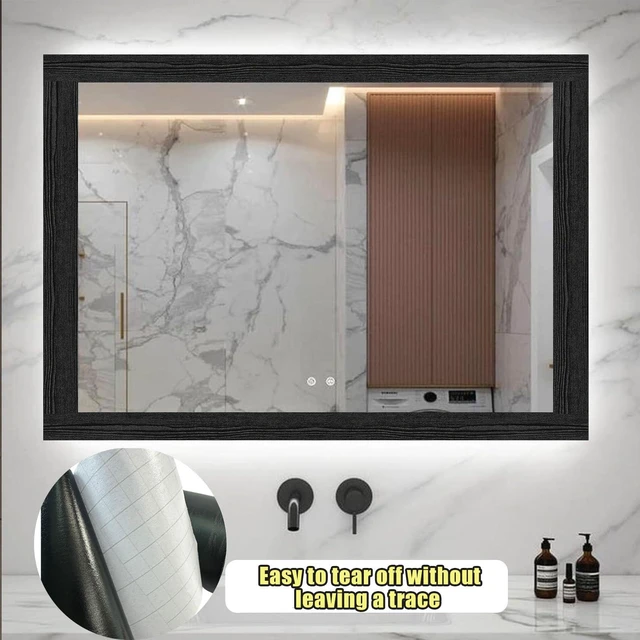 Alt view image 7 of 7 - 10M Black Wood Grain Removable PVC Waterproof Border Wall Decor Removable Self Adhesive Kitchen Bathroom Tiles Sticker Wallpaper 4.2x390 (4inch)