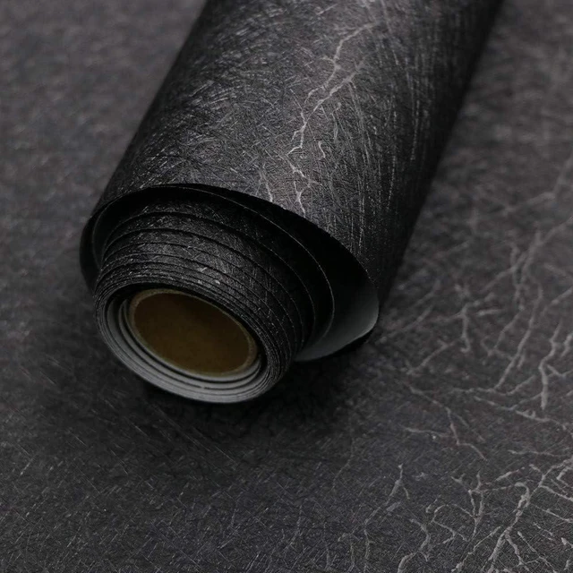 Main image of Black Silk Wallpaper Peel and Stick Self Adhesive Removable Contact Paper | 15.7" x 118"