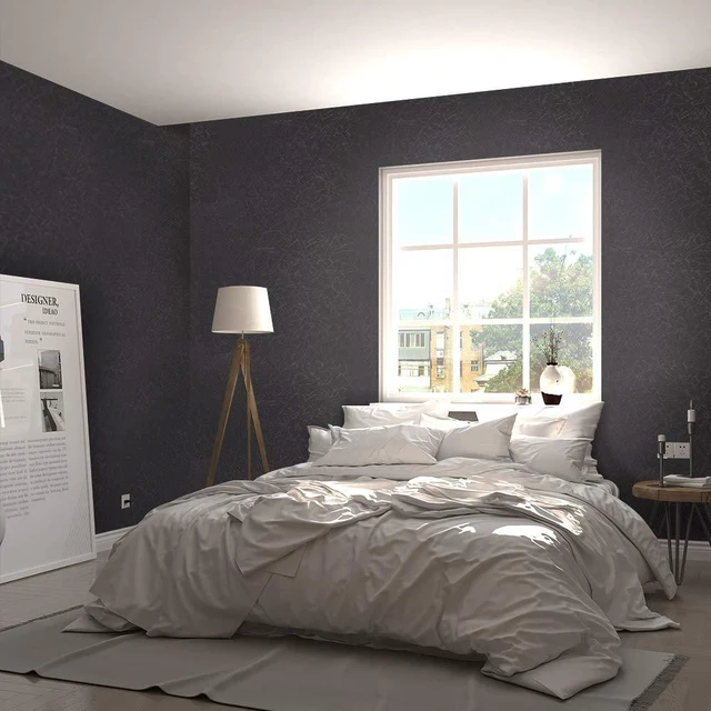 Alt view image 5 of 7 - Black Silk Wallpaper Peel and Stick Self Adhesive Removable Contact Paper | 15.7" x 118"