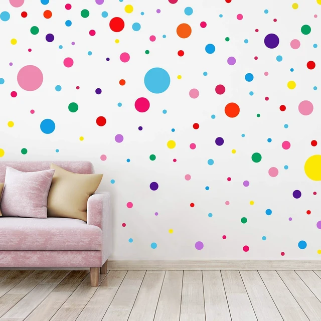 Main image of 264 Pcs Polka Dot Kids Wall Decals for Classroom | Colorful Circle Wall Sticker, Vinyl Peel and Stick, Removable for Nursery Bedroom Playroom Living Room Decor