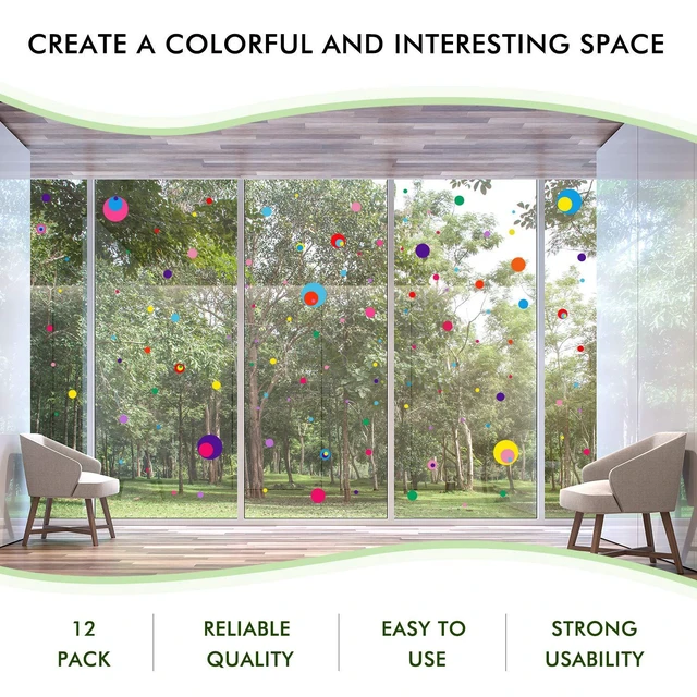 Alt view image 6 of 6 - 264 Pcs Polka Dot Kids Wall Decals for Classroom | Colorful Circle Wall Sticker, Vinyl Peel and Stick, Removable for Nursery Bedroom Playroom Living Room Decor