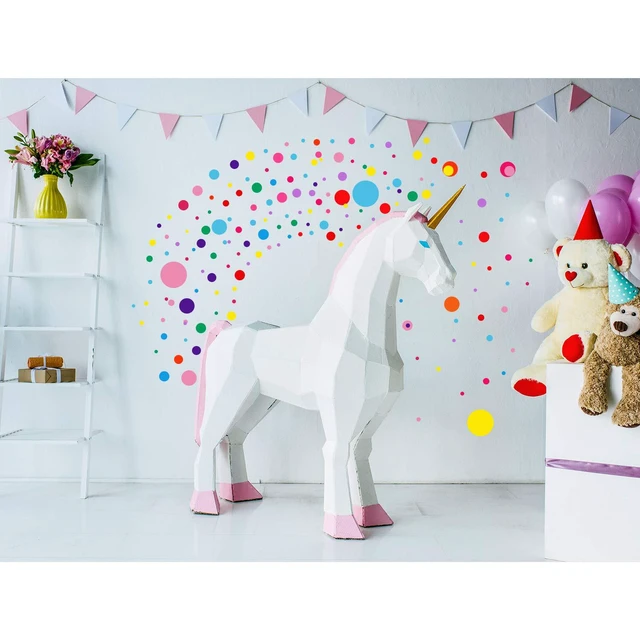 Alt view image 5 of 6 - 264 Pcs Polka Dot Kids Wall Decals for Classroom | Colorful Circle Wall Sticker, Vinyl Peel and Stick, Removable for Nursery Bedroom Playroom Living Room Decor