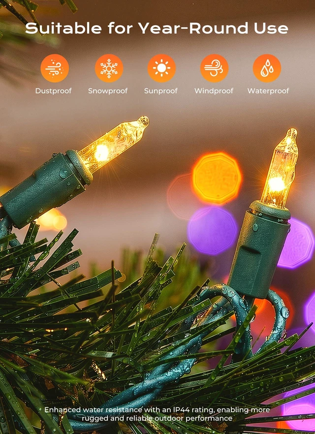 Alt view image 6 of 7 - LED Clear Christmas String Lights, 50 Count 10 Feet LED Christmas Lights Bulb, Christmas Decorations Indoor, White Christma Tree Lights for Indoor Outdoor Xmas Wedding Party Festival