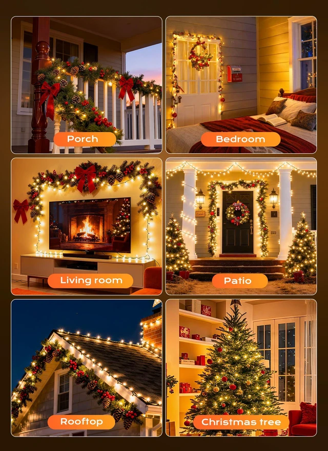 Alt view image 7 of 7 - LED Clear Christmas String Lights, 50 Count 10 Feet LED Christmas Lights Bulb, Christmas Decorations Indoor, White Christma Tree Lights for Indoor Outdoor Xmas Wedding Party Festival