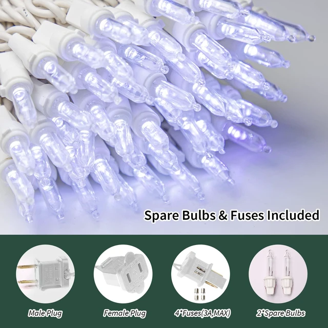 Alt view image 2 of 7 - 21.6FT 100 Mini LED String Lights, White Christmas Lights, White LED Lights, String Lights Indoor Outdoor for Home Holiday Party Wedding Independence Day Patriotic Decor