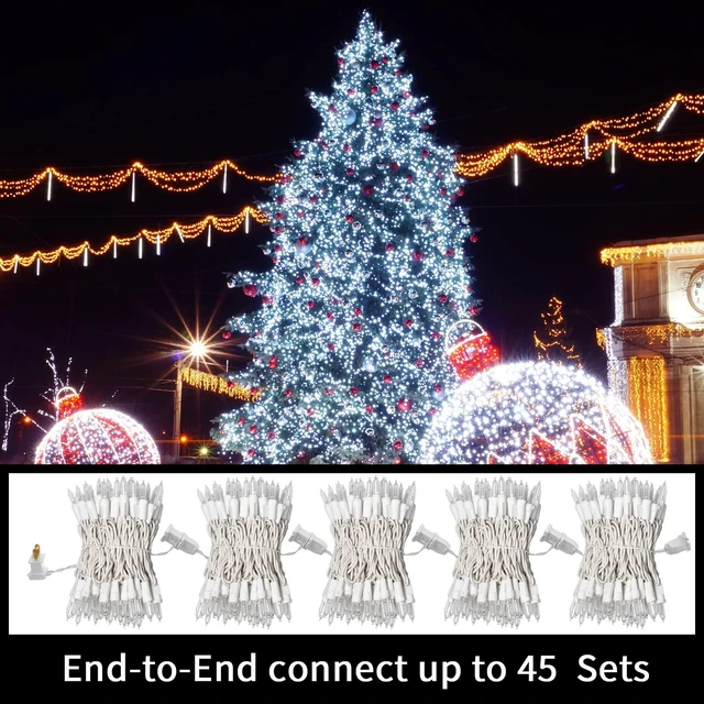 Alt view image 7 of 7 - 21.6FT 100 Mini LED String Lights, White Christmas Lights, White LED Lights, String Lights Indoor Outdoor for Home Holiday Party Wedding Independence Day Patriotic Decor