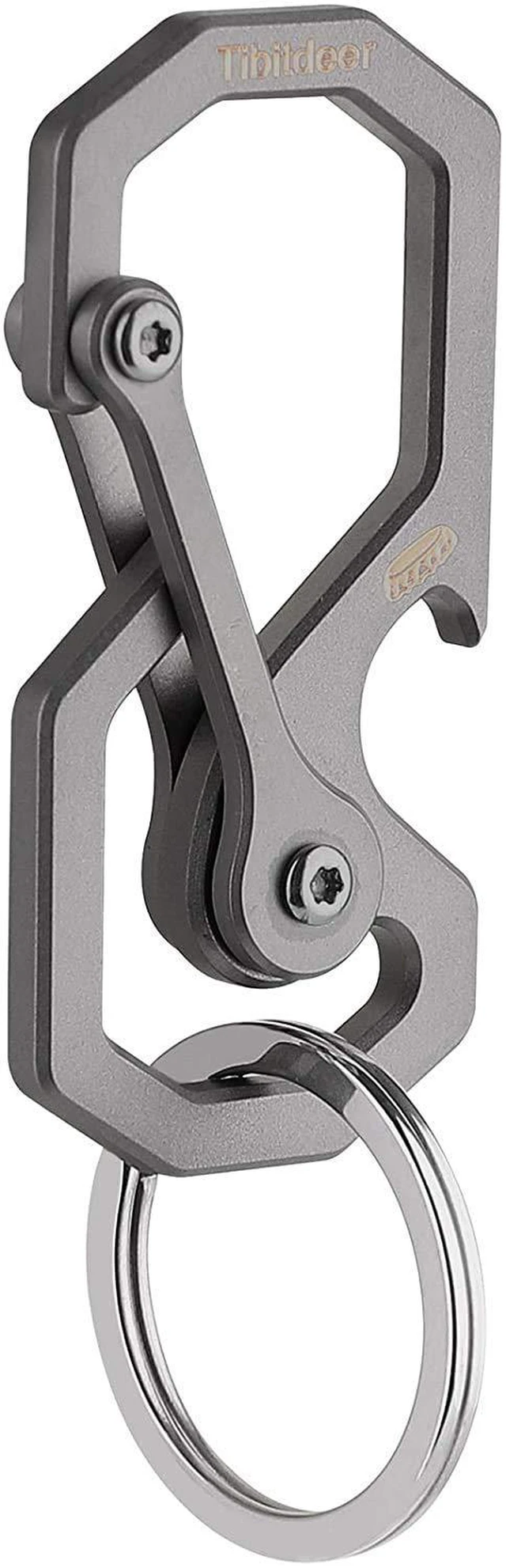 Main image of Titanium Keychain for Men & Women - Heavy Duty Carabiner Clip with Bottle Opener, Rust-Free EDC Key Organizer for Car Keys, Outdoor Gear, Camping & Everyday Carry Key Chain