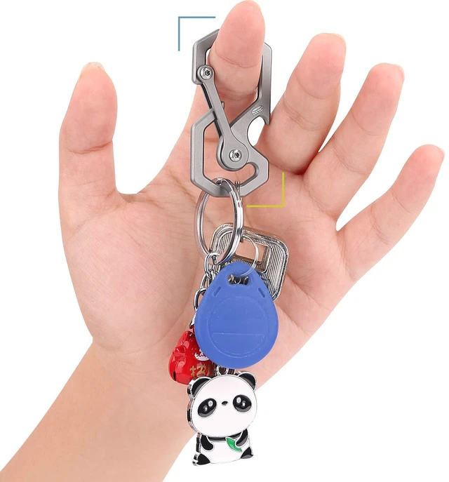 Alt view image 2 of 7 - Titanium Keychain for Men & Women - Heavy Duty Carabiner Clip with Bottle Opener, Rust-Free EDC Key Organizer for Car Keys, Outdoor Gear, Camping & Everyday Carry Key Chain